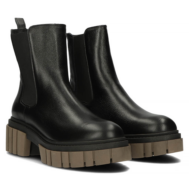 Skórzane botki Filippo 60328 czarne