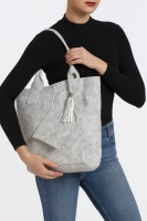 Leather handbag Toscanio 1101 white