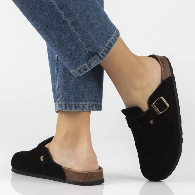Leather flip-flops Filippo DK7918/26 BK black