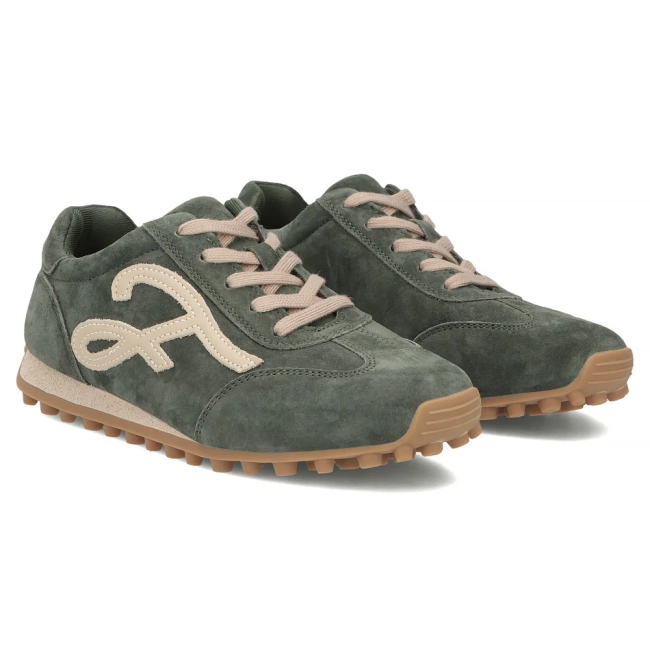 Skórzane sneakersy Filippo DP7961/26 GE zielone