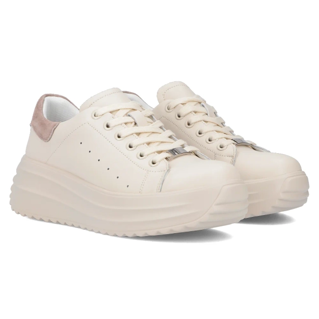 Leather sneakers Filippo DP6739/25 BE beige