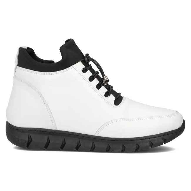 Skórzane botki Artiker 55C0906 białe