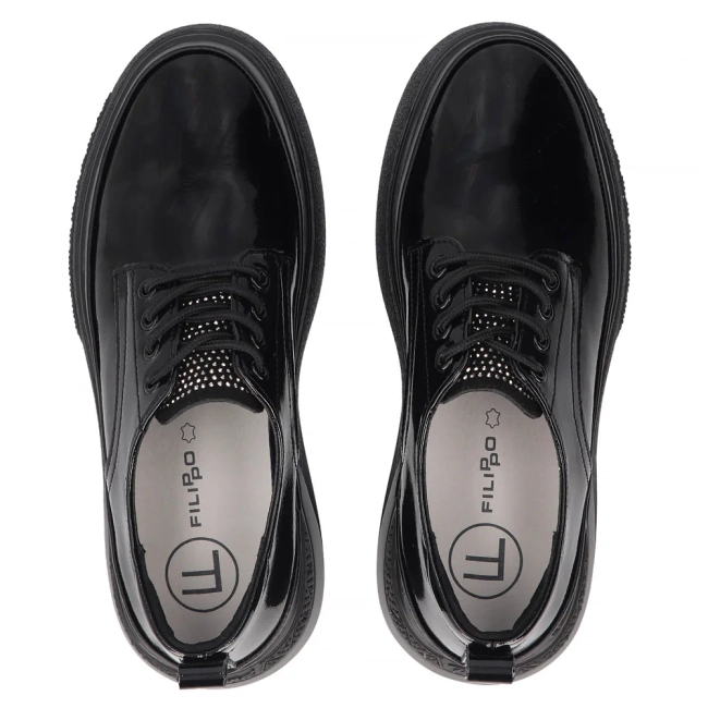 Leather shoes Filippo DP7303/25 BK black