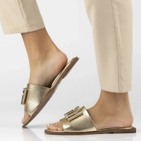 Leather flip-flops Filippo DK6985/25 GO gold