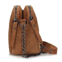 Handbag Toscanio Suede messenger bag A258 brown