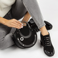 Botki na koturnie Filippo DBT1010/21 BK czarne