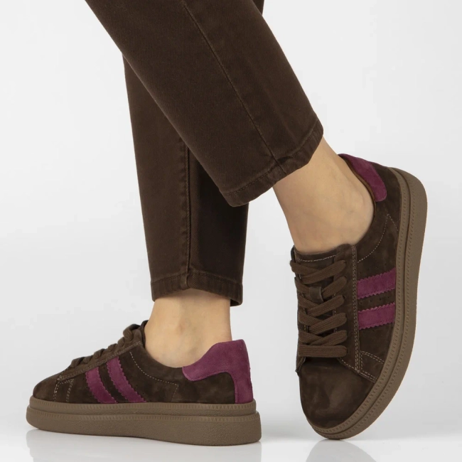 Skórzane sneakersy Filippo DP7981/26 D BR brązowy