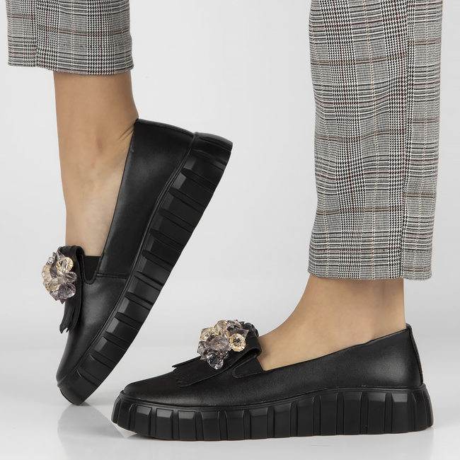 Leather shoes Filippo DP4593/23 BK black