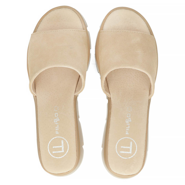 Leather flip-flops Filippo DK4454/23 BE beige