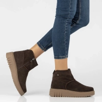 Leather platform ankle boots Filippo DBT8342/26 D BR dark brown