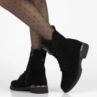 Skórzane botki Filippo DBT7221/25 BK czarne