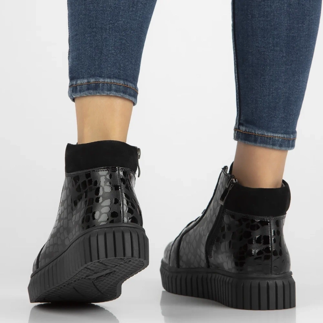 Leather ankle boots DBT6368/24 BK black