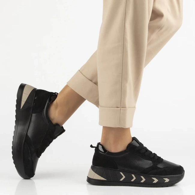 Leather sneakers Filippo DP7176/25 BK black