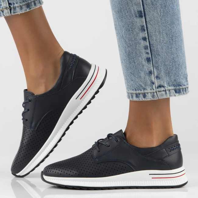 Leather shoes Filippo DP6022/24 NV navy blue