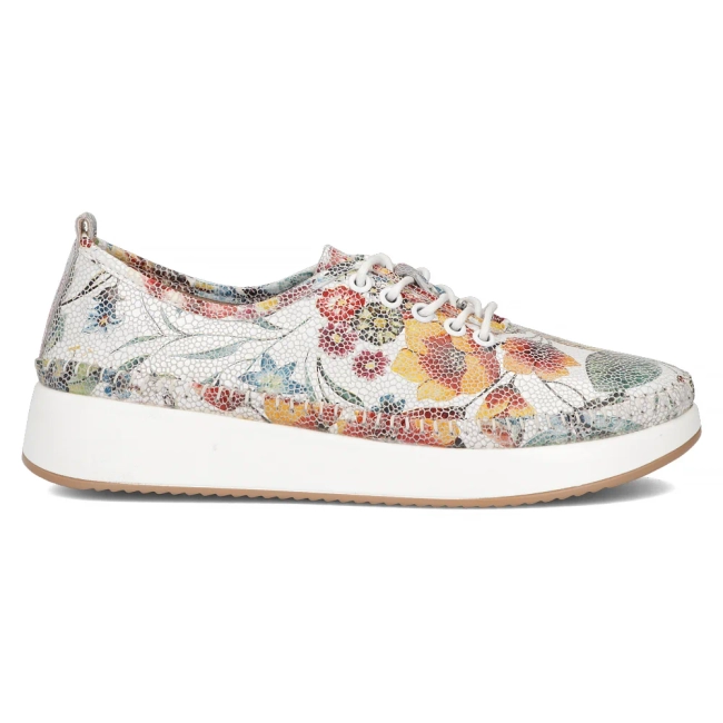 Leather shoes Filippo DP6102/24 WH FL white flowers