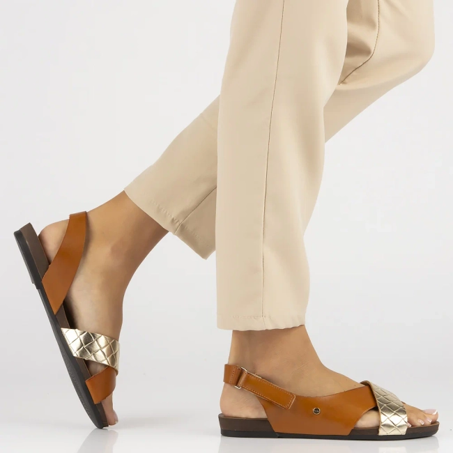 Skórzane sandały Filippo 40141 brązowe