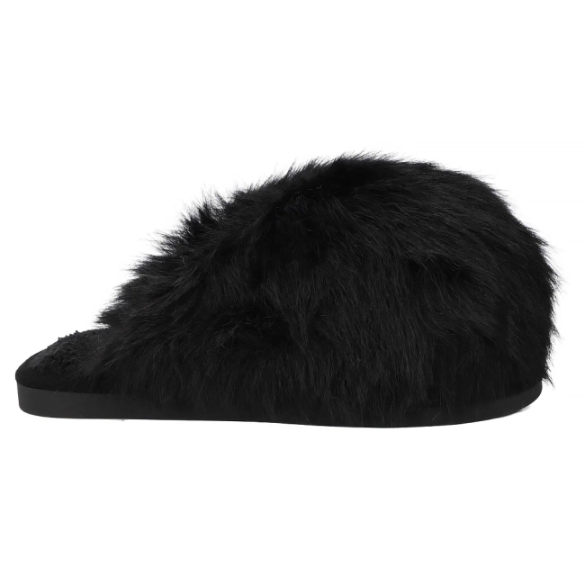 Fur slippers Filippo DK7475/25 BK black