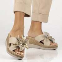 Leather flip-flops Filippo DK7039/25 BE beige