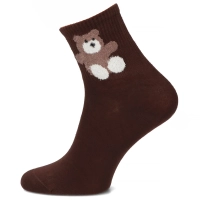 Women's Socks brown TFP2-101 23 bear