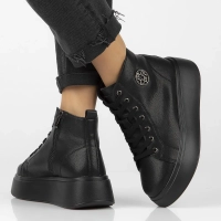 Leather ankle boots DBT6338/24 BK black