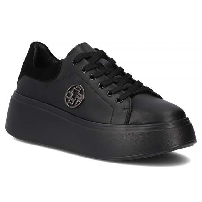 Skórzane sneakersy Filippo DP6058/25 BK BK czarne