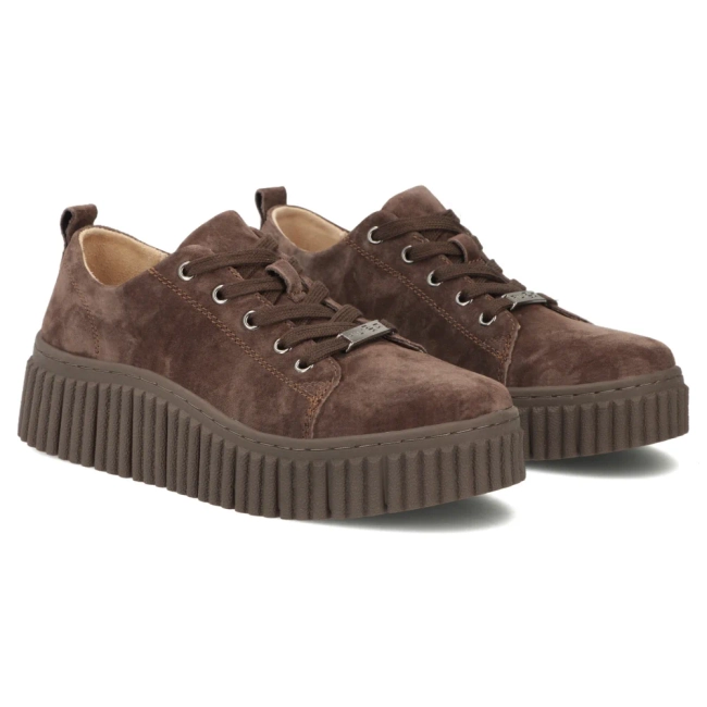 Skórzane sneakersy Filippo DP8337/26 D BR brązowe