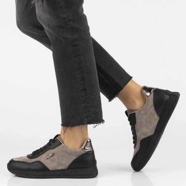 Leather sneakers Filippo DP7405/25 TP BK taupe