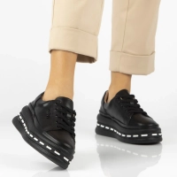 Leather sneakers Filippo DP7119/25 BK black