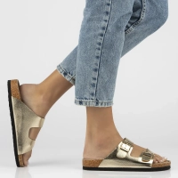 Leather flip-flops Filippo DK7062/25 GO gold