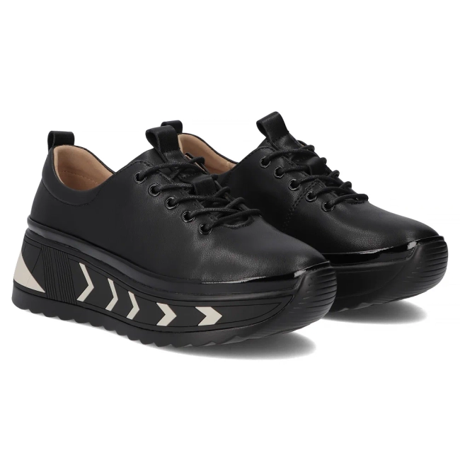 Skórzane sneakersy Filippo DP6427/25 BK czarne