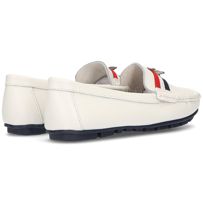 Skórzane mokasyny Filippo DP1406/21 WH białe