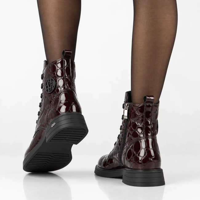 Leather ankle boots Filippo DBT7965/26 BG CR burgundy