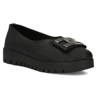 Skórzane półbuty na platformie Filippo DP6043/24 BK czarne