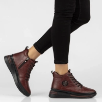 Leather platform ankle boots Filippo DBT4215/26 BG burgundy