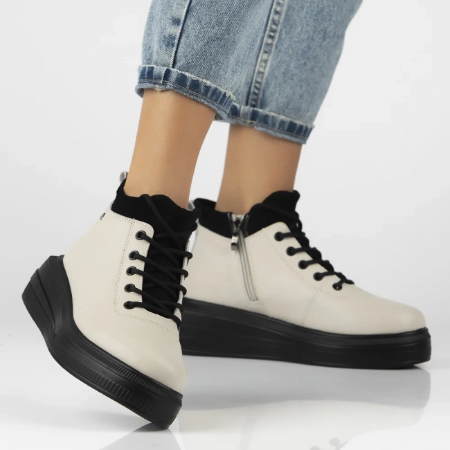 Leather ankle boots DBT6506/24 BE beige