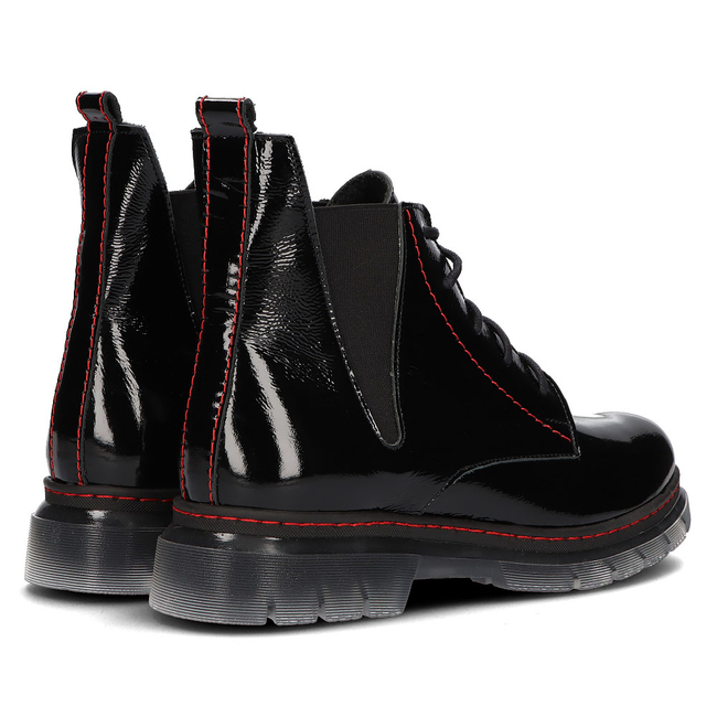 Leather ankle boots Filippo 60266 black lacquered