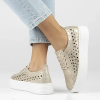 Skórzane sneakersy Filippo DP7662/26 GO złote