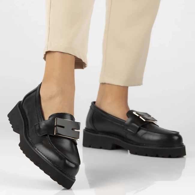 Leather shoes Filippo DP6450/24 BK black