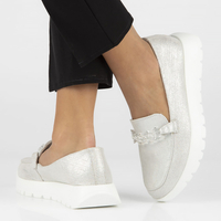 Leather shoes Filippo DP4553/23 SI silver