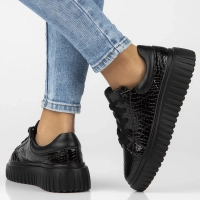 Leather sneakers Filippo DP6766/25 BK black