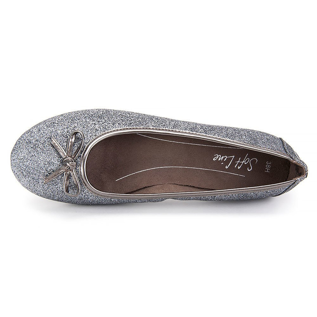 Baleriny Jana Soft Line 8-22163-20 942 srebrne
