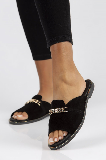 Leather Slippers Filippo LH-190 black