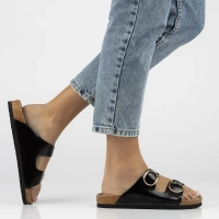 Leather flip-flops Filippo DK7061/25 BK L black