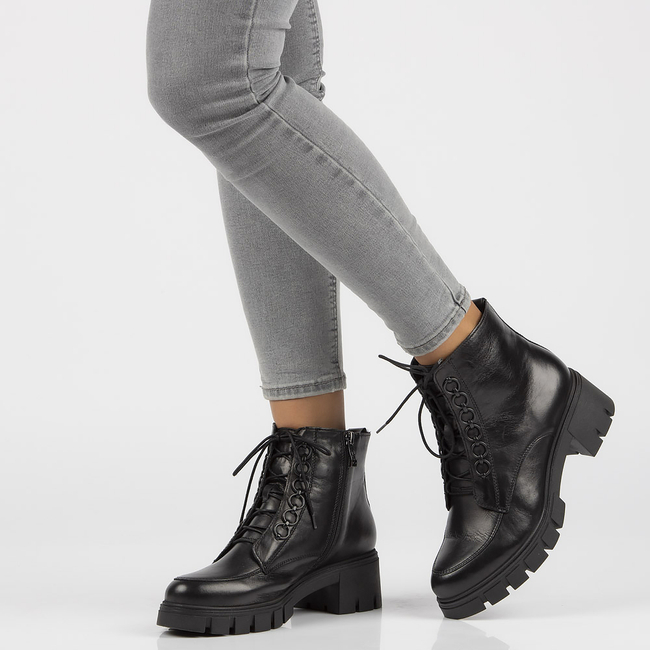 Skórzane botki Simen 4477A czarne