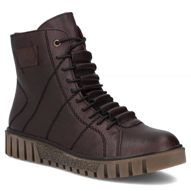 Leather ankle boots Rieker Y3421-35 maroon