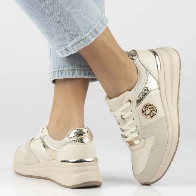 Skórzane sneakersy Filippo DP7769/26 BE beżowe