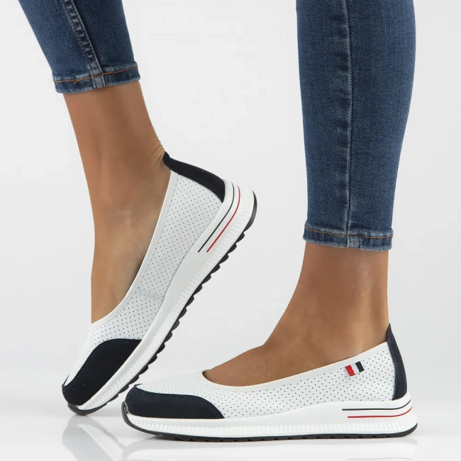 Leather shoes Filippo DP6134/24 WH NV white-navy