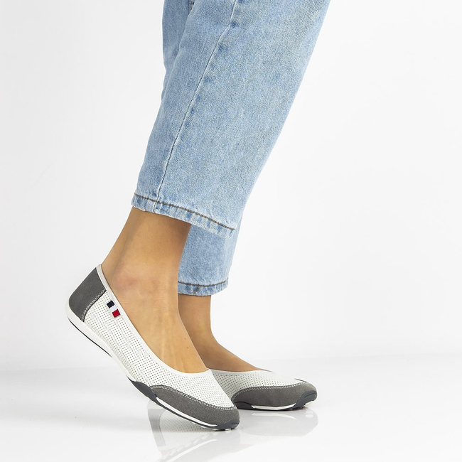 Leather shoes Filippo DP142/21 WH GR white-gray