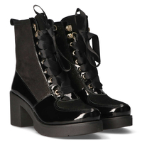 Leather ankle boots Filippo 077/Z black velor P7