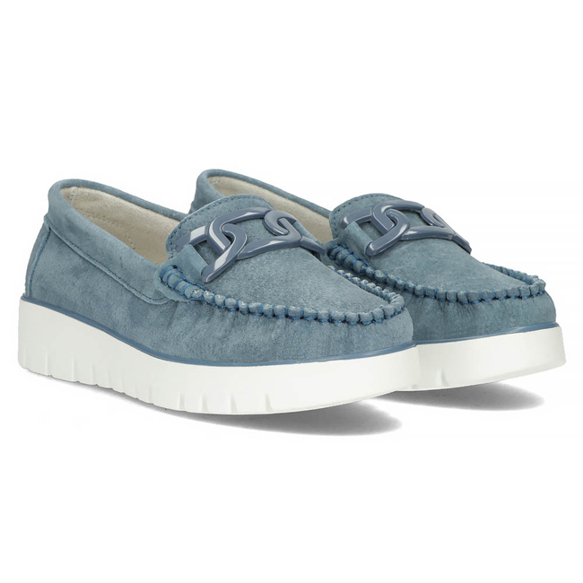 Skórzane mokasyny Filippo DP3334/23 NV granatowe